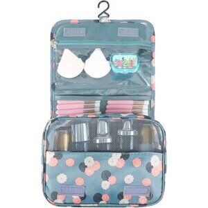 Waterproof hanging toiletry bag travel makeup organizer cosmetic pouch with hook